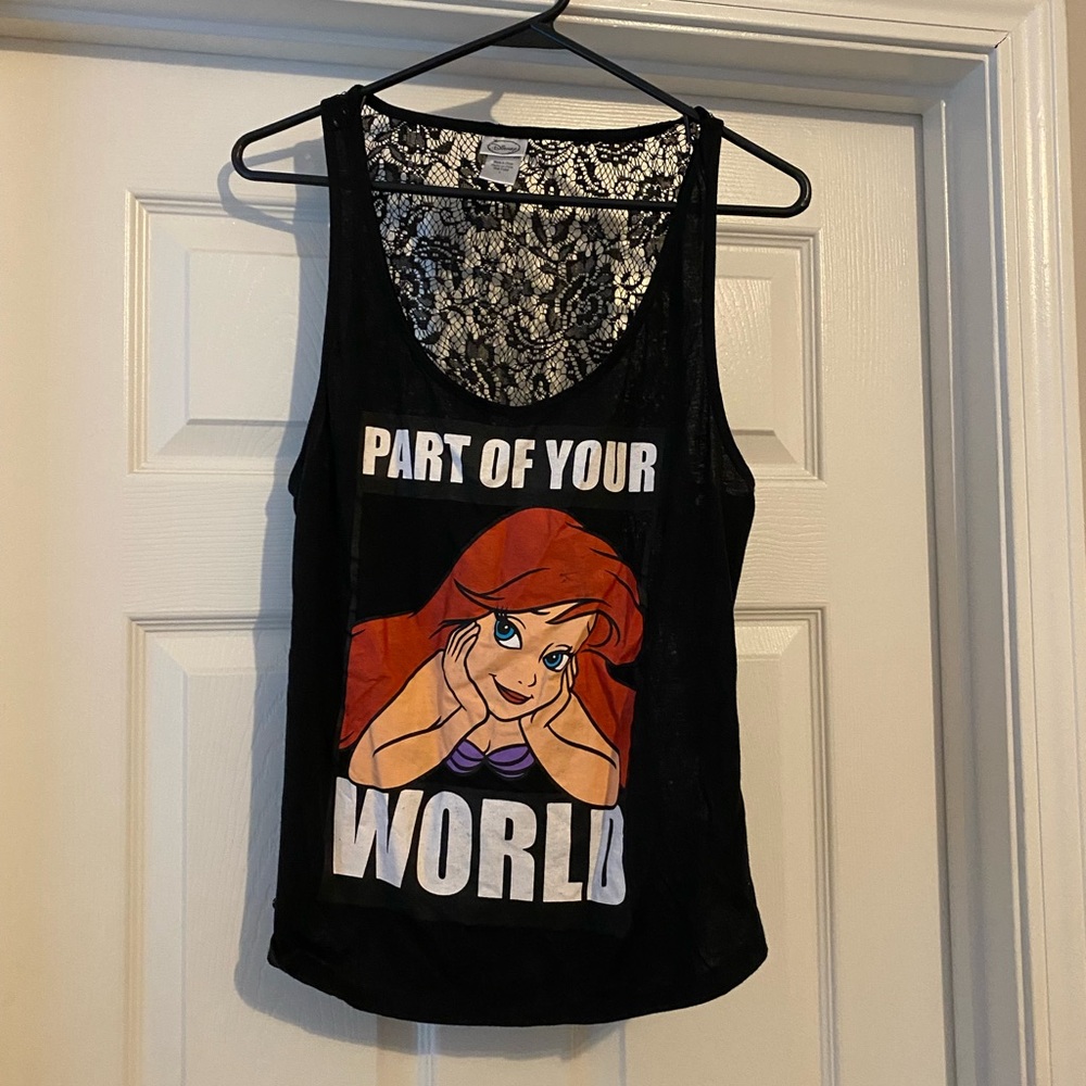 Disney Black Lace-Back Ariel 'Part of Your World' Tank Top